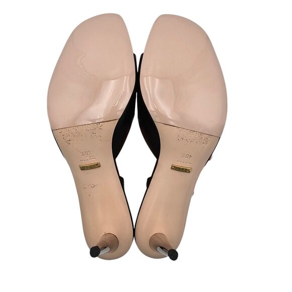 Gucci GG Blondie Heel Sandal Size 40.5 US 10.5 Black Leather Square Open Toe - Picture 7 of 12